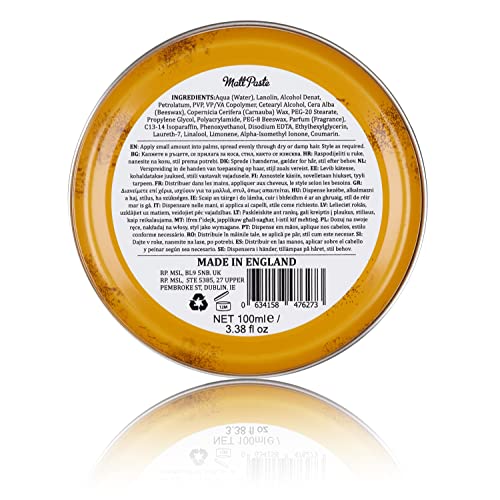 Dapper Dan Matt Paste High Hold Low Shine Hair Paste for Men Versatile Hair Product Flexible Hold All Styles Vintage Col